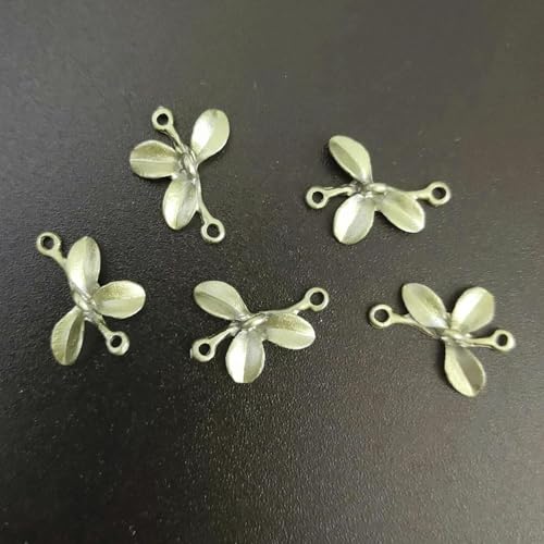 20 Stück Emaille-Anhänger mit grünem Blatt, Charms, Metalllegierung, Zubehör für die DIY-Schmuckherstellung, 16 x 12 mm von YOLNEY