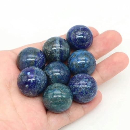 20 mm Naturstein, runde Kugel, Amethystquarz, porenfreie Kristallperle, Edelsteinkugel zur Herstellung von DIY-Schmuck, Halsketten, Armbändern – Lapislazuli – 1 Stück von YOLNEY