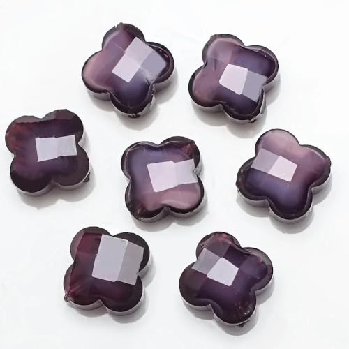 30 Stücke 12mm Neue Vier Blätter Blume Glasperlen Grün Kristalle Anhänger für Schmuck Machen Diy Zubehör Großhandel-SZC von YOLNEY