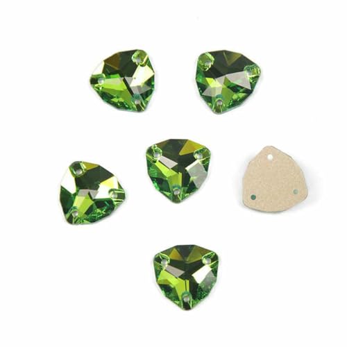 3272 Nähsteine, Glas-Strasssteine, DIY-Steine, aufgenähter Kristall für Kleidung, Hochzeitskleid, Peridot, 12 mm, 56 Stück von YOLNEY