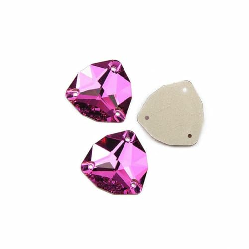 3272 Nähsteine, Glas-Strasssteine, DIY-Steine, genähter Kristall für Kleidung, Hochzeitskleid, Fuchsia, 22 mm, 8 Stück von YOLNEY