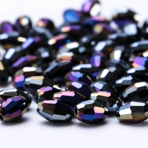 4 * 6mm Reiskörner Österreichische Kristallperlen AB Farbe Ovale Glaskristallperlen Lose Abstandsperlen zur Schmuckherstellung DIY Armband-MLZ001-12 von YOLNEY