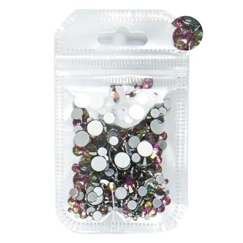 5 Gramm gemischte Größen SS3–SS30 Blau/Grün/Rosa/Weiß Opal 3D-Kristall-Strasssteine für Nagelkunst, flache Rückseite aus Glas, Nagelkunst-Dekoration, Regenbogen von YOLNEY