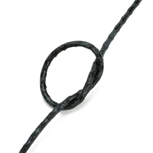 5 Yards/Los PU geflochten 3,0 mm Breite Leopardenmuster Lederband Fadenschnur für DIY Männer Frauen Armband & Halskette Schmuckzubehör-schwarz von YOLNEY