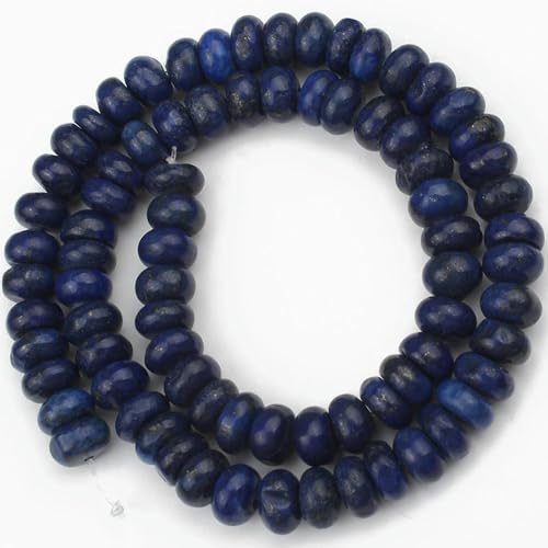 5 x 8 mm Naturstein-Rondelle-Perlen, Turmalin, Citrin, Angelit, Tigerauge, Abakus, Quarz, lose Perlen zum Selbermachen von Armbändern, Lapislazuli von YOLNEY