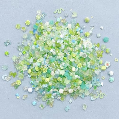 50 Stück 3D bunt gemischt Kawaii Harz Nail Art Strass Charms Exquisite Acrylschmuck Nageldekorationen DIY Nagelzubehör-50 Stück_f von YOLNEY