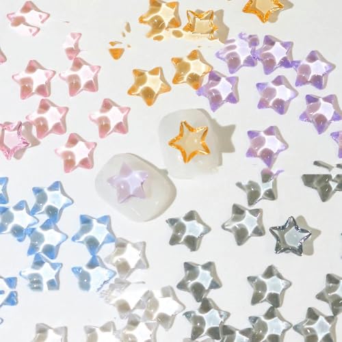 500–600 Stück Mix Schleifenform Nail Art Charms 50 g/Beutel Band Harz Schleife 3D Strass DIY Maniküre Zubehör-ZCF138 von YOLNEY