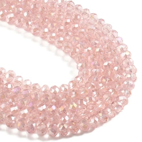 6 mm 8 mm Naturstein Rosenquarz Rosa Kristall Katzenauge Howlith Jade Runde lose Perlen zur Schmuckherstellung DIY Armband Großhandel-AB Rondell Kristall-6 mm ca. 61 Stück von YOLNEY