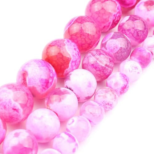 6 mm 8 mm Naturstein Rosenquarz Rosa Kristall Katzenauge Howlith Jade Runde lose Perlen zur Schmuckherstellung DIY Armband Großhandel-Feuerachat-6 mm ca. 61 Stück von YOLNEY