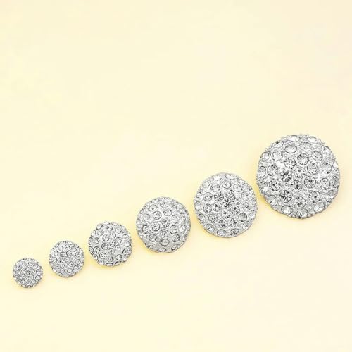 Exquisite Luxus-Rhindiamonds-Metallknöpfe in Gold-Silber, 6 Stück, Strass-Knöpfe zum Selbermachen für Hochzeitsdekoration, ML-2-167-2-38 mm von YOLNEY
