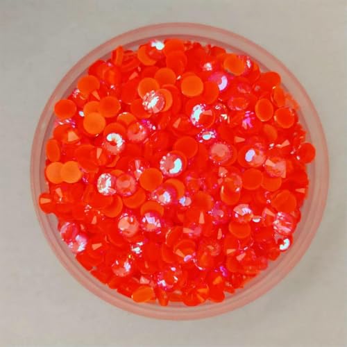 Farbe AB Fluoreszenz Aurora Glas Nicht Hot Fix Strasssteine SS6-S20 Nagelkunst Dekorationen Aufklebbare Strasssteine Leuchtend-Hyazinth AB-ss30-288Stk von YOLNEY