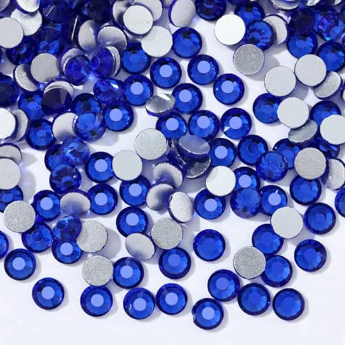 Glitzernde Strasssteine der Blue-Serie, nicht Hot Fix, flache Rückseite, Strasssteine und Stoff-Strasssteine für Nageldekorationen, Saphir, SS8, 1140 Stück von YOLNEY