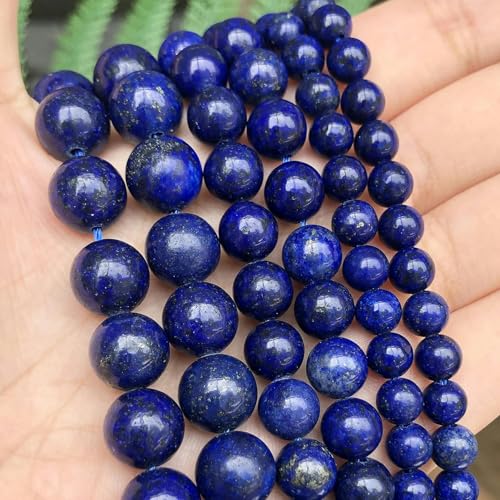 Großhandel 4–14,0 mm natürliche schwarze vulkanische Lava Stein Runde Perlen 15" Pick Größe für Schmuck machen DIY Armband-Lapis lazuli-12mm 30 Stück Perlen von YOLNEY