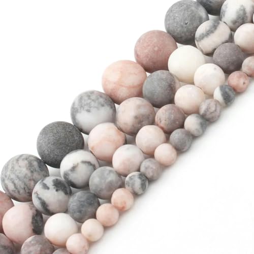 Großhandel 4–14,0 mm natürliche schwarze vulkanische Lava Stein Runde Perlen 15" Pick Größe für Schmuck machen DIY Armband-Pink Zebra Jasper-6mm 63 Stück Perlen von YOLNEY