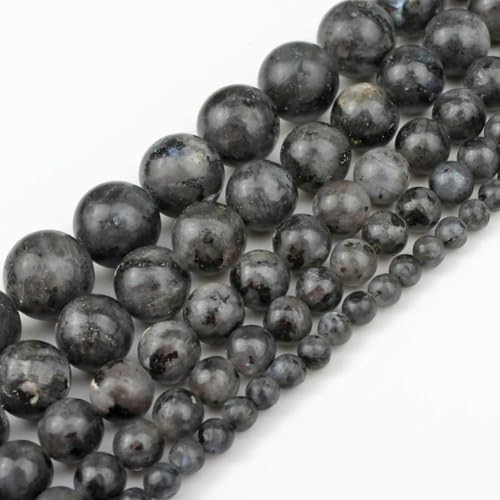 Großhandel 4–14,0 mm natürliche schwarze vulkanische Lavasteinperlen, runde Perlen, 15 Zoll, Auswahlgröße für die Schmuckherstellung, DIY-Armband-Schwarzer Labradorit-4,0 mm, 95 Stück Perlen von YOLNEY