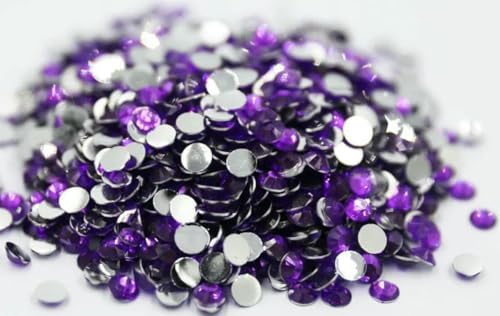 Großhandel Flatback-Kristallsteine, AB-Silberunterseite, Harz, nicht Hotfix-Strasssteine in Großpackung, Nail Art, Strass, Kleidungsstück-Amethyst-4,0 mm SS16-10000 Stück von YOLNEY