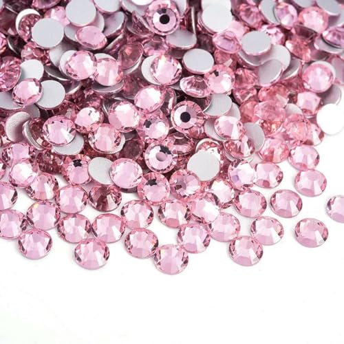 Hot Pink SS3-SS30 Glitzerkristalle und Strass-Strasssteine, nicht Hotfix, individuelle Rose B Flatback für DIY-Kleidungsnägel-hellrosa-SS20-1440 Stück von YOLNEY