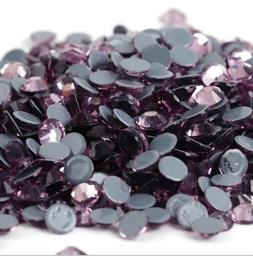 Hotfix-Strasssteine in Kristall-AB, 40 Farben, Glas-Strass-Hotfix-Strasssteine zum Aufbügeln für Nagelkunst, Nähen und Stoffdekoration, heller Amethyst, SS6, 1440 Stück von YOLNEY