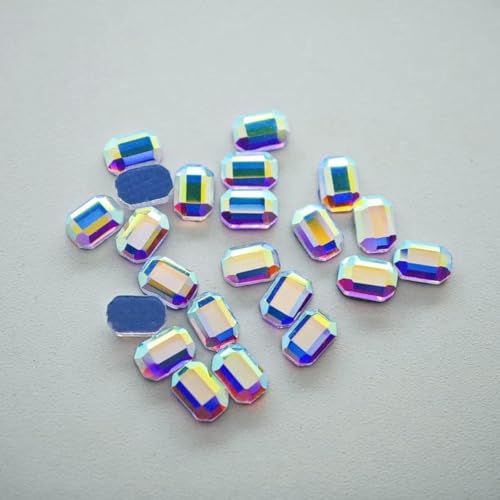 Klar AB 100/500 Stück Mix Form Glas Hotfix Kristall Strass Flatback Steine DIY Handwerk Kleid Kleidung Dekorationen-2,5 x 4,0 mm AB-100 Stück von YOLNEY