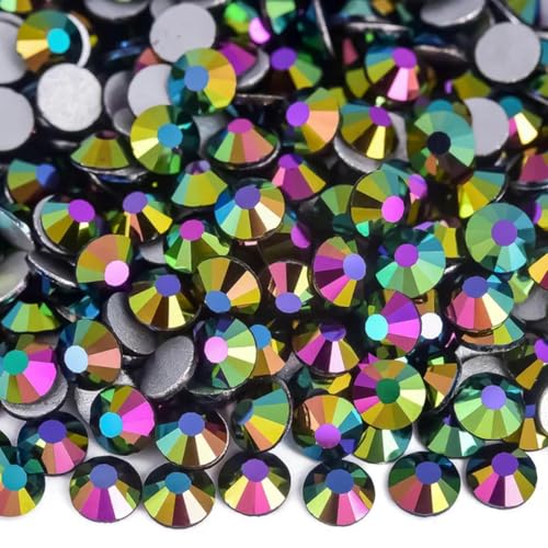 Kristall-Strasssteine ohne Hotfix, Diamant-Kristalle für Nägel, Air Emerald, SS12, 1440 Stück von YOLNEY