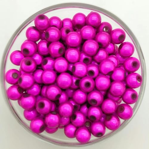 NEU 4,0 mm 6 mm 8 mm 3D Acryl Runde Perle Abstandshalter Lose Traumperle Schmuckherstellung-Rose-4,0 mm 200 Stück von YOLNEY