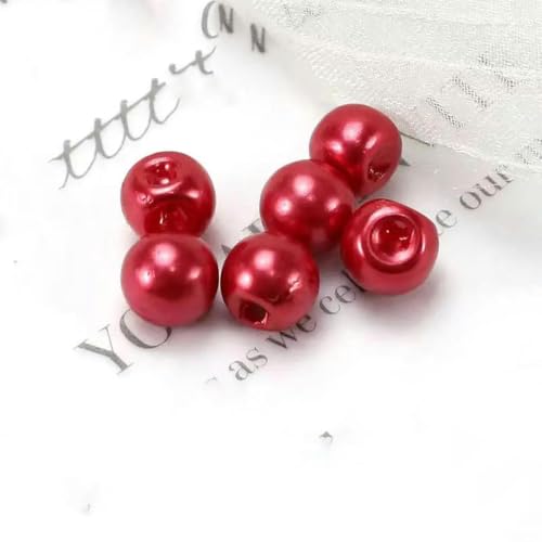 Nähknöpfe, 100 Stück, 6 mm, 8 mm, 10 mm, 12 mm, 15 mm, 18 mm, Perlmuttknöpfe für Kleidung, Nähzubehör, Damenbekleidung, Material-rot-12 mm von YOLNEY