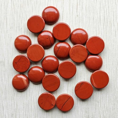 Natürliche Tigerauge Labradorit Quarz rot Stein Runde Cabochon Perlen für Schmuck machen 20mm Großhandel 20 teile/los-Roter Stein von YOLNEY