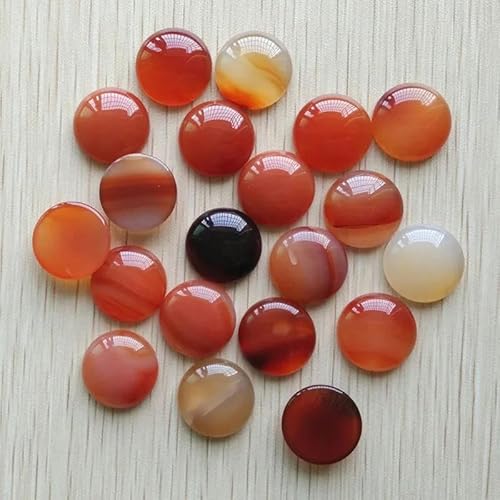 Natürliche Tigerauge Labradorit Quarz rot Stein Runde Cabochon Perlen für Schmuck machen 20mm Großhandel 20 teile/los-roter Onyx von YOLNEY