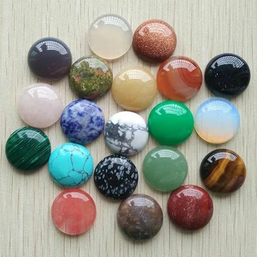 Natürliche tiger eye Labradorit quarz rot stein runde cabochon perlen für schmuck machen 20mm Großhandel 20 teile/los-gemischt von YOLNEY