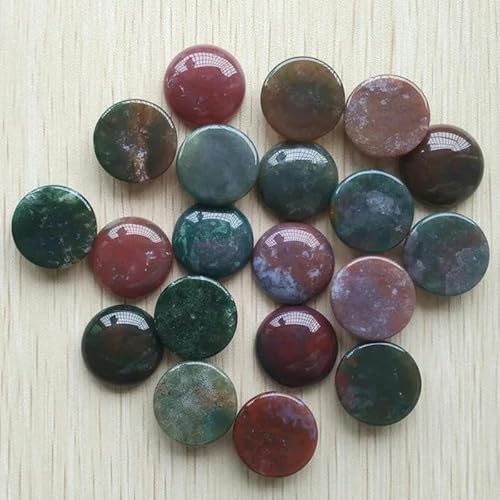 Natürliche tigerauge Labradorit quarz rot stein runde cabochon perlen für schmuck machen 20mm Großhandel 20 teile/los-achat von YOLNEY