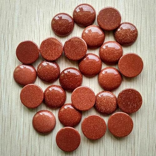 Natürliche tigerauge Labradorit quarz rot stein runde cabochon perlen für schmuck machen 20mm Großhandel 20 teile/los-gold sand stein von YOLNEY