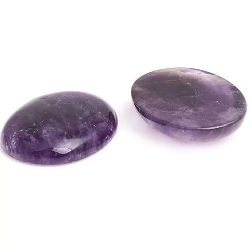 Naturstein-Cabochon-Perlen 4 6 8 10 12 mm ovale Lapislazuli-Achat-Tigeraugen-Karneol-Perlen für DIY-Schmuckzubehör 5 Stück-Amethyst-22 x 30 mm von YOLNEY