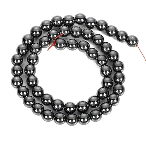 Natursteinperlen, Tigerauge, Achate, Jade, Hämatit, Granat, runde lose Perlen zur Schmuckherstellung, DIY-Armbänder, 4–12 mm, Hämatit, 12 mm, 28–30 Stück von YOLNEY