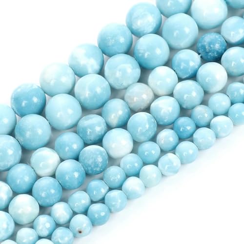 Natursteinperlen, Tigerauge, Achate, Jade, Hämatit, Granat, runde lose Perlen zur Schmuckherstellung, DIY-Armbänder, 4–12 mm, Larimar, 12 mm, 28–30 Stück von YOLNEY