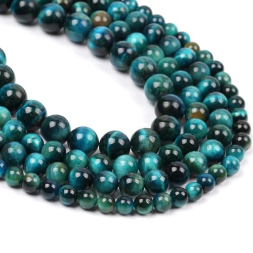 Natursteinperlen 4–10 mm, Achate, Tigerauge, Jade, Rosenquarz, Jaspis, runde Perlen zur Schmuckherstellung, DIY-Armband-Blaues Tigerauge, 4,0 mm, 90 Stück Perlen von YOLNEY