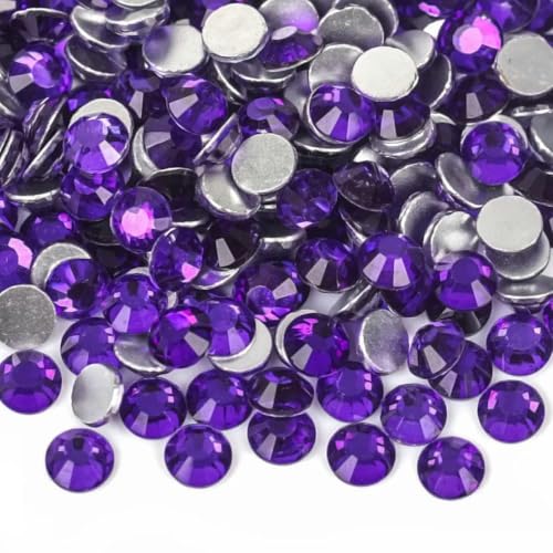 Neue lila, traubenviolette Strasssteine für Nailart, keine HotFix-Strasssteine, flache Rückseite für 3D-Dekorationsnägel-Traubenviolett-ss8-1440 Stück-Sonstiges von YOLNEY