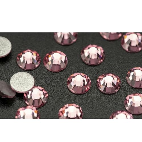 Nicht Hot Fix Flatback Strasssteine und Dekorationen Kristall Nail Art Zubehör Nagelaufkleber Stein Diamant DIY-Hellrosa-SS5 (1440 Stück) von YOLNEY