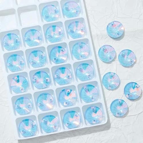 Opal-Mokka, rund, handgenäht, flache Rückseite, Glaskristall-Strasssteine, DIY-Bekleidung, Nähzubehör für Brautkleider, Handarbeiten, Saphir-Opal, 10 mm, 60 Stück von YOLNEY