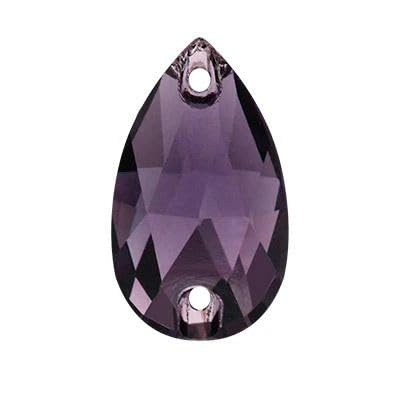 Tropfenförmige Glaskristall-Strasssteine zum Aufnähen, flache Rückseite, zum Aufnähen für DIY-Kleidung, Schmuckherstellung, Amethyst, 13 x 22 mm, 10 Stück von YOLNEY