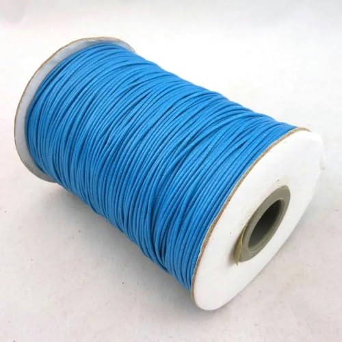 Wachsschnur, 0,5/1/1,5/2 mm, umweltfreundlich, poliert, 200 Yards, Armband aus gewachstem Polyesterfaden – Pfauenblau – 1 mm (200 Yards) von YOLNEY