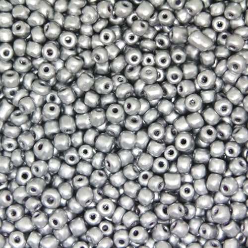 mm, 3,0 mm, 4,0 mm, einfarbig, tschechische Glasperlen, runde Kristallperlen für Kinder, Schmuckherstellung, DIY-Zubehör – glänzendes Silber – 2 mm, 800 Stück von YOLNEY