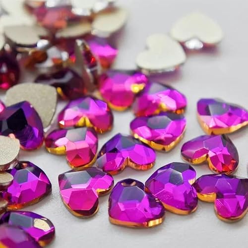 wholesale 3,0 mm Mini-Herz, heißer flacher Nagel-Strass mit speziell geformten Kristallen, Nagelkunst-Steine, personalisierte 3D-Dekoration-3,0 mm lila Flamme von YOLNEY