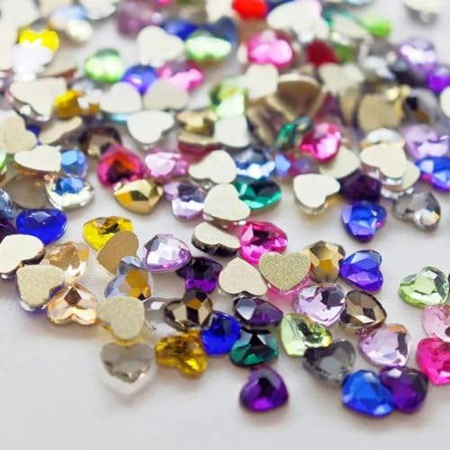 wholesale 3mm Mini-Herz INS Hot Flat Back Nail Strass speziell geformte Kristalle Nail Art Steine 3D personalisierte Dekoration-3mm Mix Farbe 100 Stück von YOLNEY