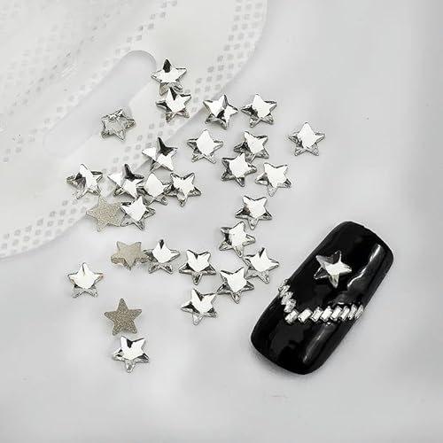 wholesale100 Stück Weiß Klar verschieden geformte Kristalle Glatte Strasssteine 3D Maniküre Nail Art Dekoration Charms Schmuck-5mm von YOLNEY