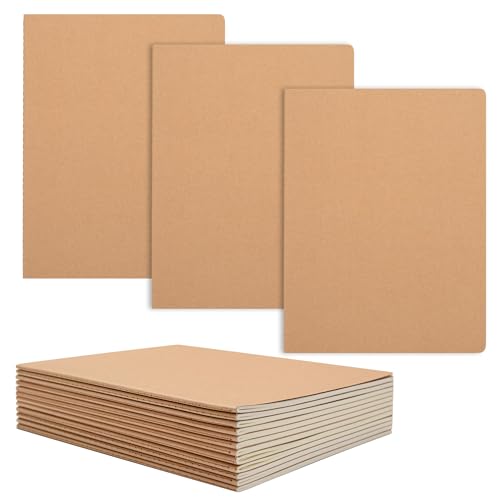 YOOMONA 15er Kraftpapier Punktraster B5 Notizbuch, ungefütterte Tagebücher, Skizzenbücher für das Klassenzimmer, Gastgeschenke, Kraft Cover von YOOMONA