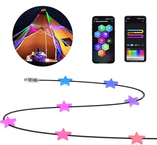 Smart Stern Lichterkette,10M 660 LED RGB Lichterketten Innen Außen mit Musiksynchronisation,Farbwechsel Stern Lichterkette App Musik fur Zimmer Party Hochzeit Weihnachtsbaum Outdoor Garten Deko von YOOWARM