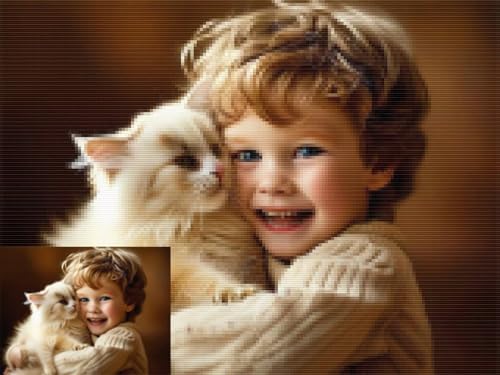 Diamond Painting Eigenes Foto, Personalisiert Custom 5D DIY Diamant Malerei Selbst Gestalten Diamant Painting Bilder, Leinwand Personalisiert Foto für Erwachsene Home Decor Geschenke 50X70cm K-95 von YOOYLLCY