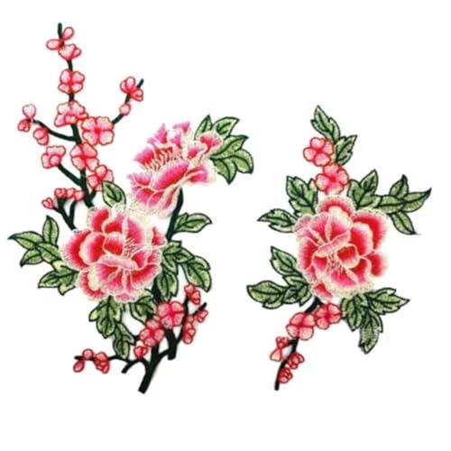 1 Set Aufnäher Große Rose Blume Stickerei Patch Motiv Applikation for Kinder und Damen DIY Kleidung Aufkleber Hochzeit(pink) von YOPI