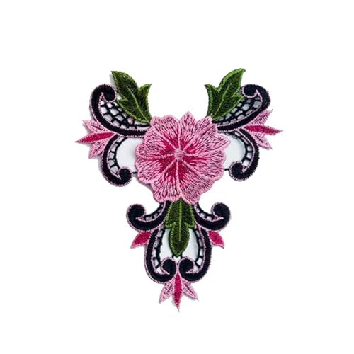 2 stücke Stickerei Kleidung Zubehör Stickerei Cheongsam Aufkleber Große DIY Bestickte Tuch Aufkleber Ethnische Ärmeln Blume(pink) von YOPI