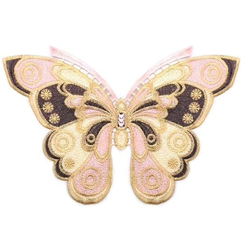 Farbe Schwerindustrie Stickerei Schmetterling Kragen Goldfaden Stickerei Große Falsche Kragen Wasserlöslichen Spitze Kragen Aushöhlen(PinkBrown) von YOPI